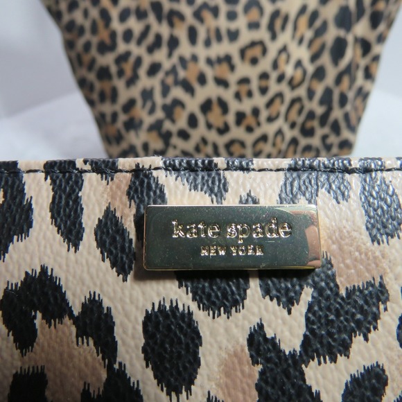 Kate Spade Set Schuyler Brown Leopard Print Shoulder Handbag Purse Card & Wallet - Picture 3 of 10
